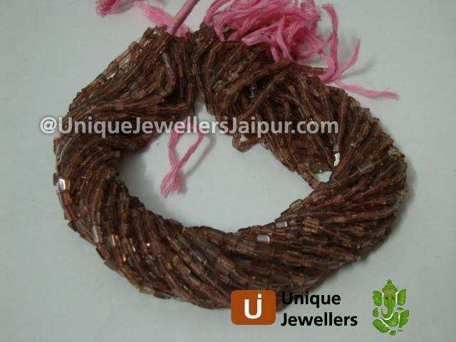 Pink Andulosite Plain Square Beads